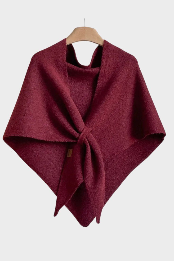 Marie | Grey Draped Knit Poncho