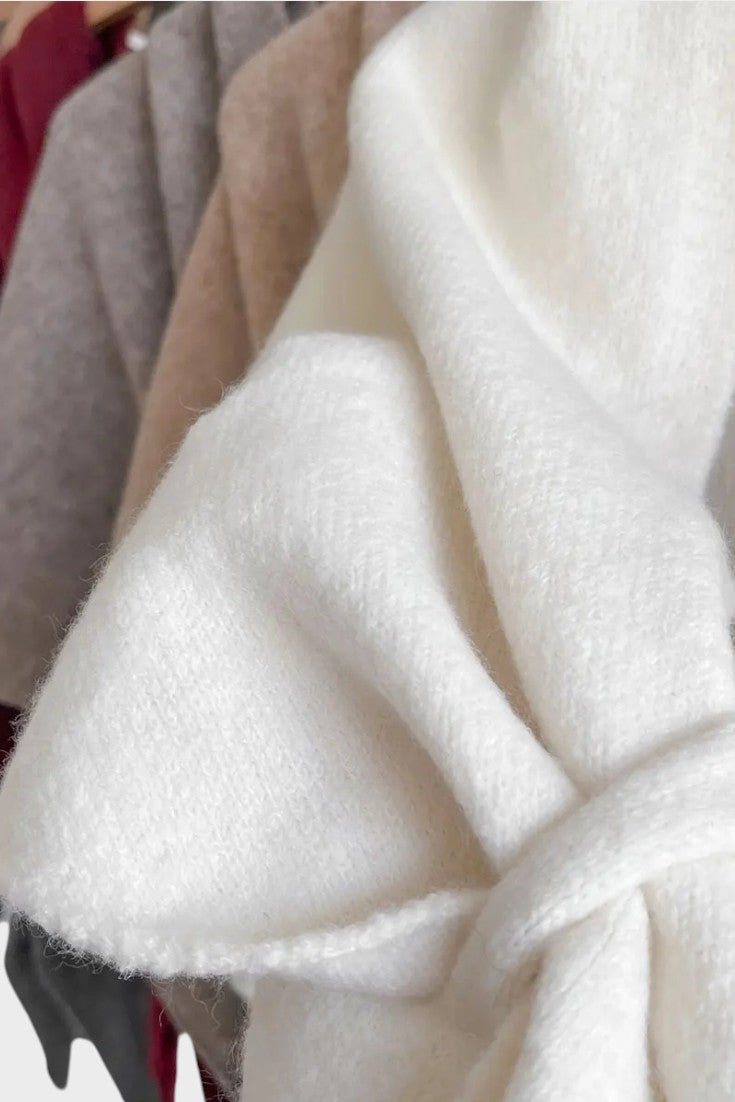 Marie | Grey Draped Knit Poncho