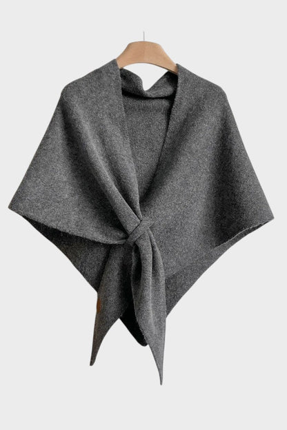 Marie | Grey Draped Knit Poncho