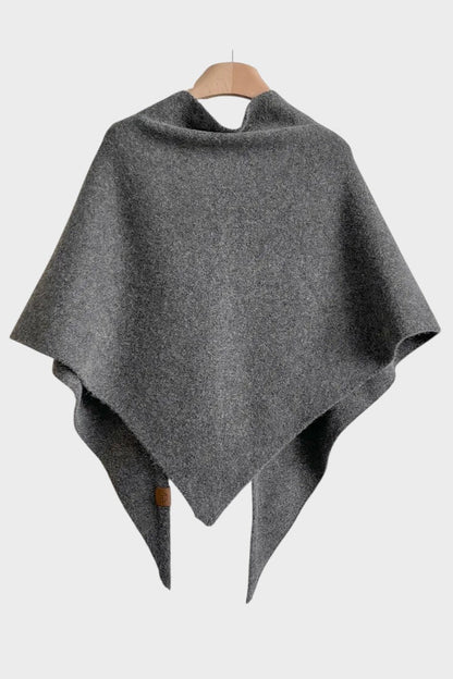 Marie | Grey Draped Knit Poncho