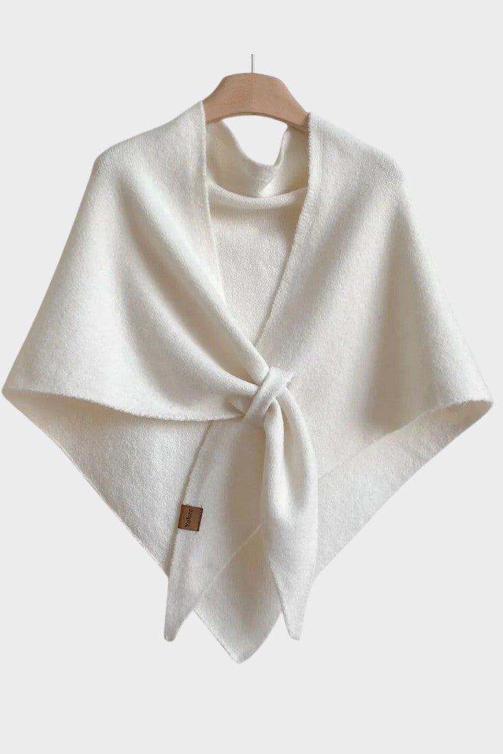 Marie | Grey Draped Knit Poncho