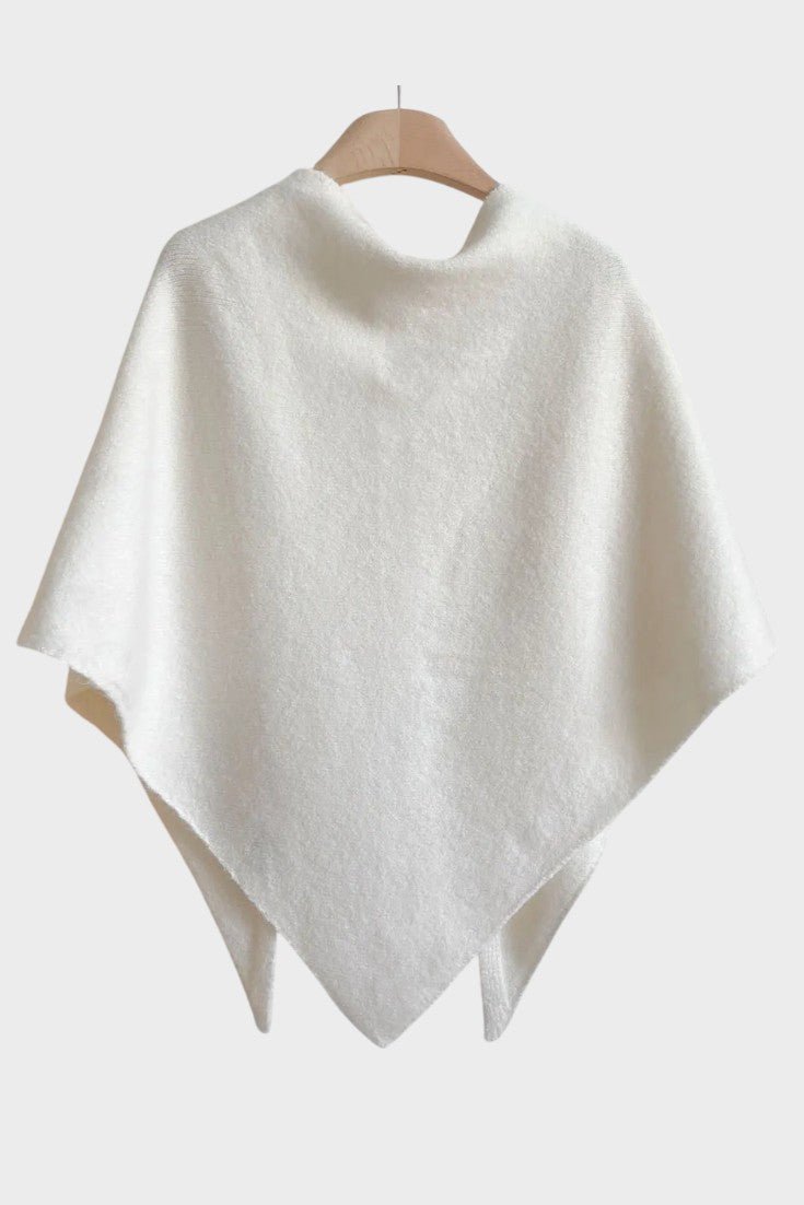 Marie | Grey Draped Knit Poncho