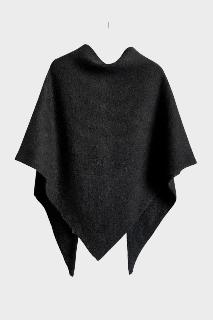Marie | Grey Draped Knit Poncho
