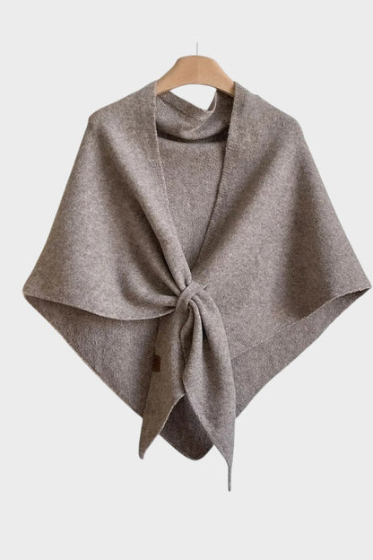 Marie | Grey Draped Knit Poncho