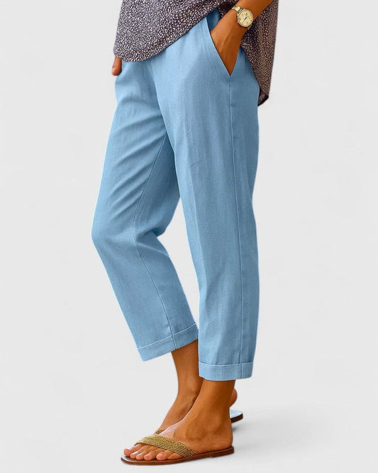 Mary | Light Blue Cropped Trousers
