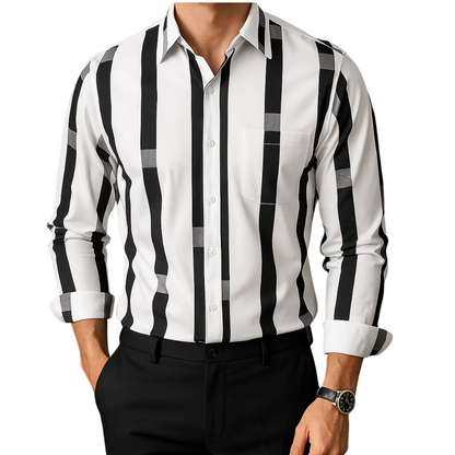 Mark | Brown Vertical-Stripe Shirt