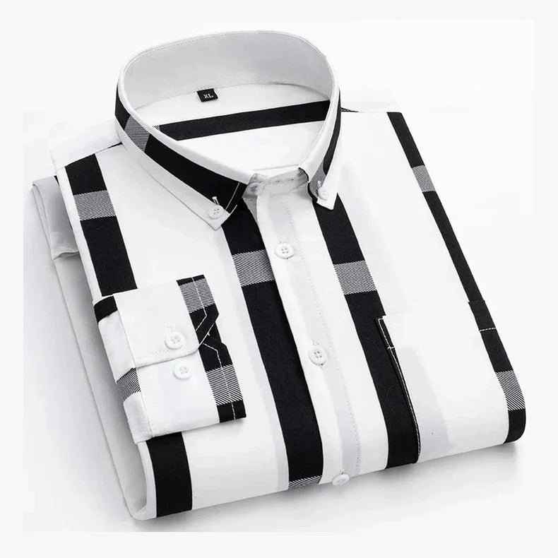 Mark | Brown Vertical-Stripe Shirt