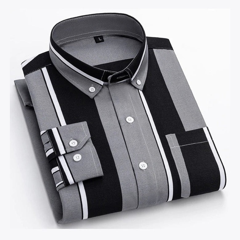 Mark | Brown Vertical-Stripe Shirt