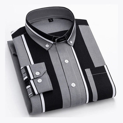 Mark | Brown Vertical-Stripe Shirt