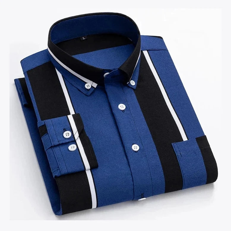 Mark | Brown Vertical-Stripe Shirt