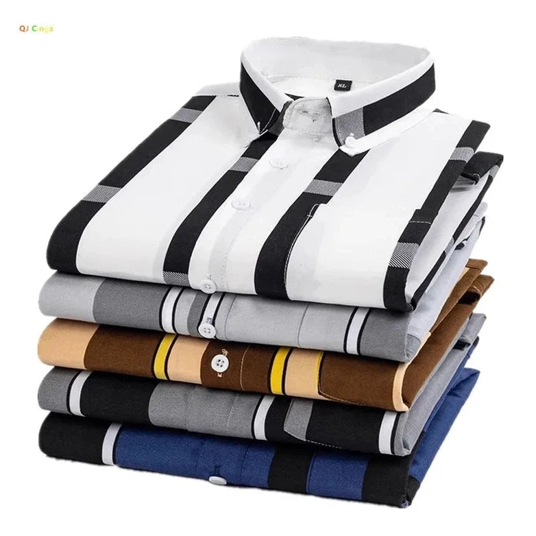 Mark | Brown Vertical-Stripe Shirt