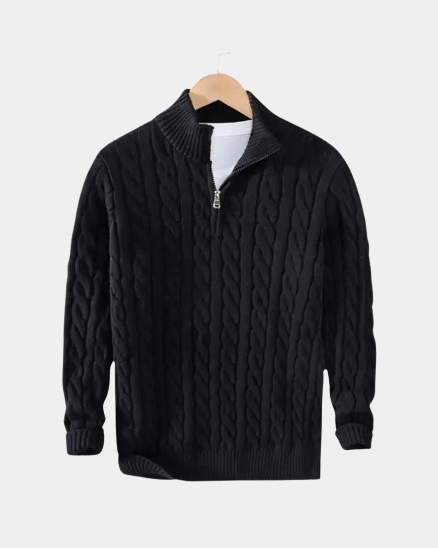 Mark | Navy Cable-Knit Jumper