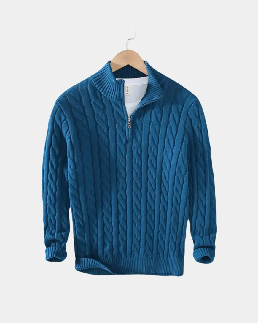 Mark | Navy Cable-Knit Jumper