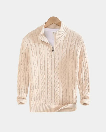 Mark | Navy Cable-Knit Jumper