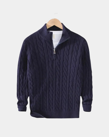Mark | Navy Cable-Knit Jumper