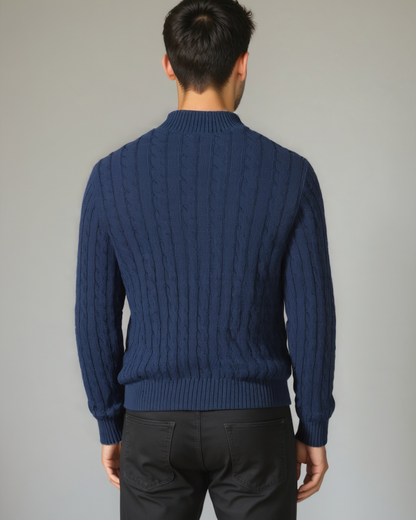 Mark | Navy Cable-Knit Jumper