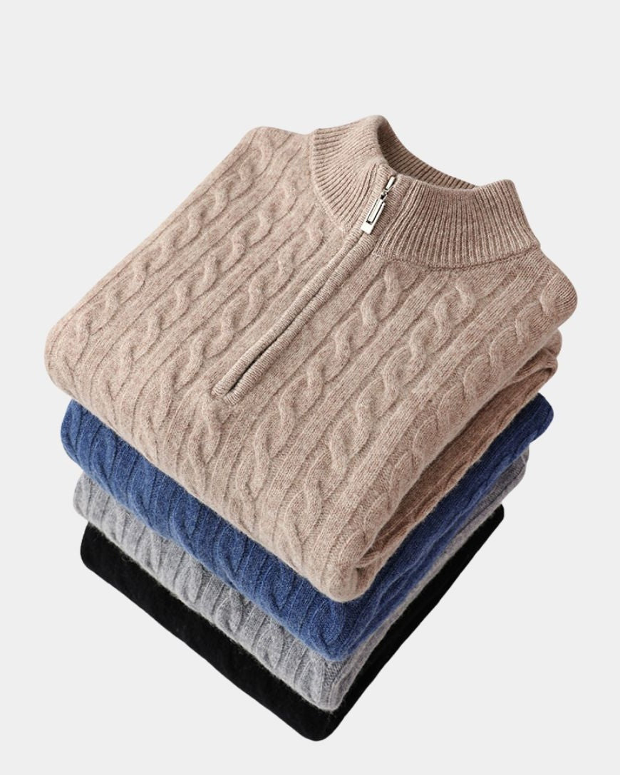 Mark | Navy Cable-Knit Jumper