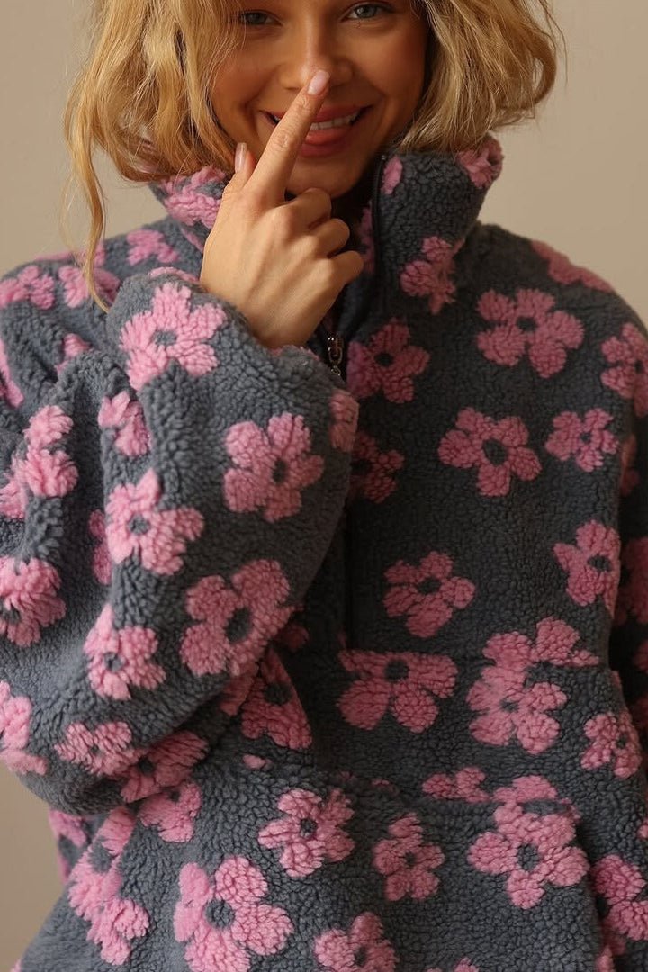 Matilda | Olive Floral Textured Jumper
