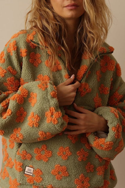 Matilda | Olive Floral Textured Jumper