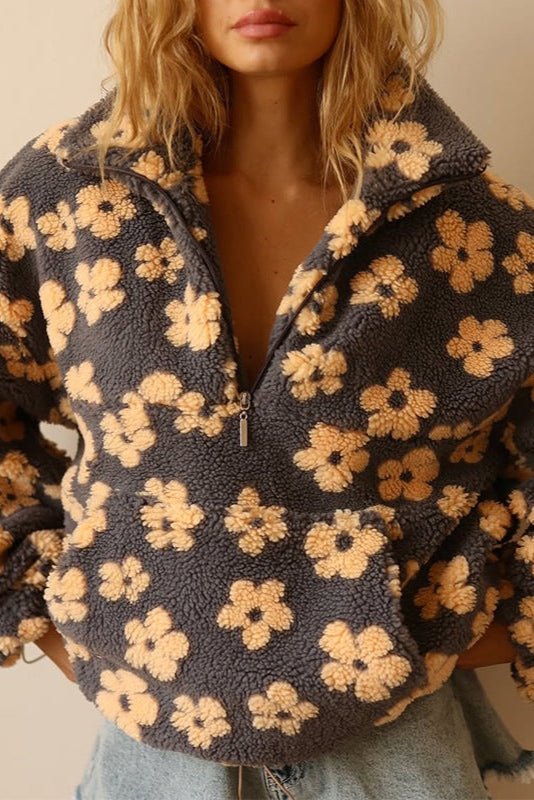 Matilda | Olive Floral Textured Jumper