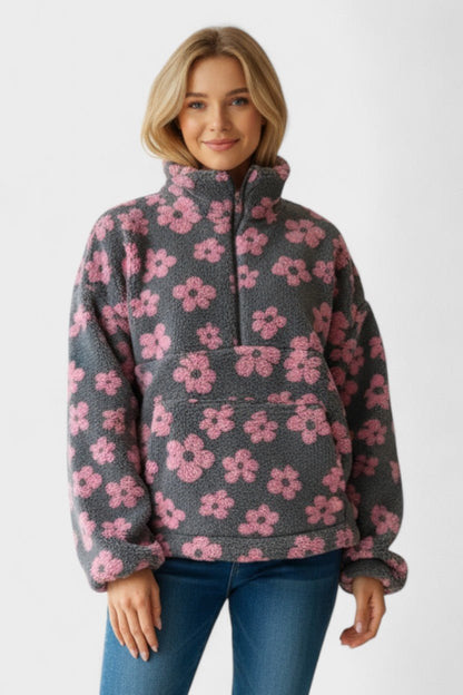 Matilda | Olive Floral Textured Jumper