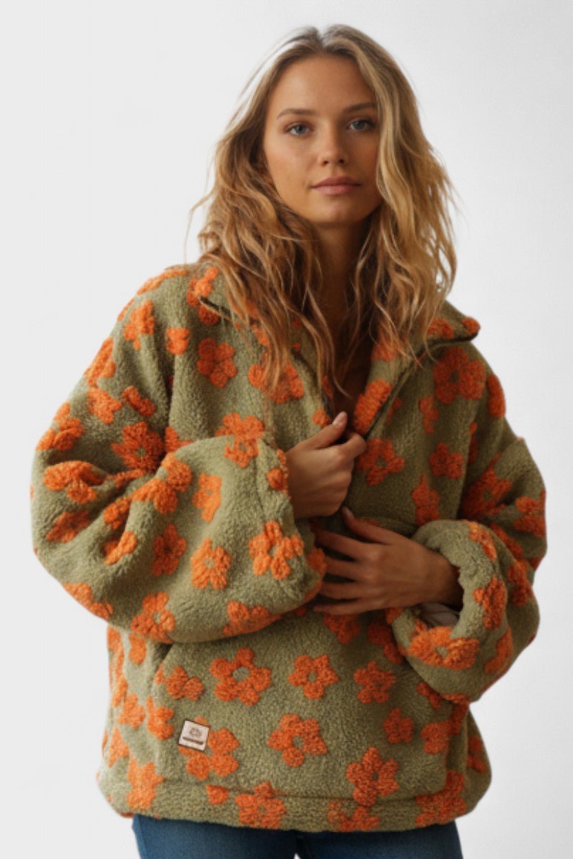 Matilda | Olive Floral Textured Jumper