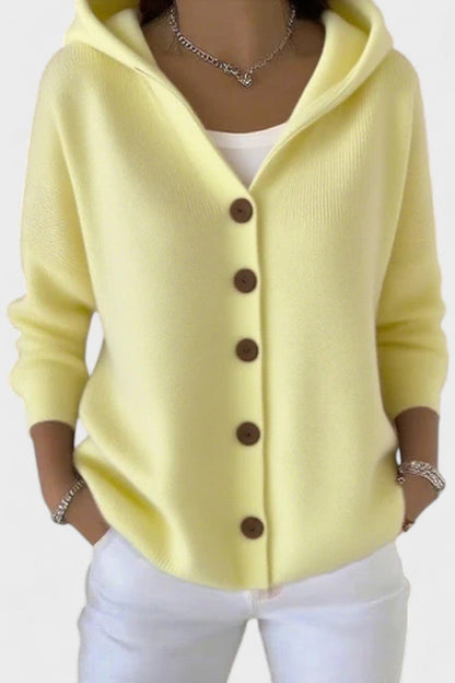 Matilda | Pink Hooded Button Cardigan