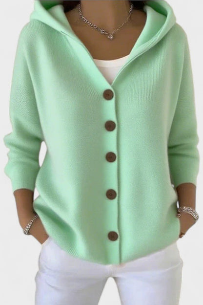 Matilda | Pink Hooded Button Cardigan