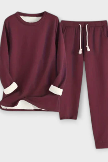 Matilda | Contrast-Trim Long-Sleeve Trouser Set