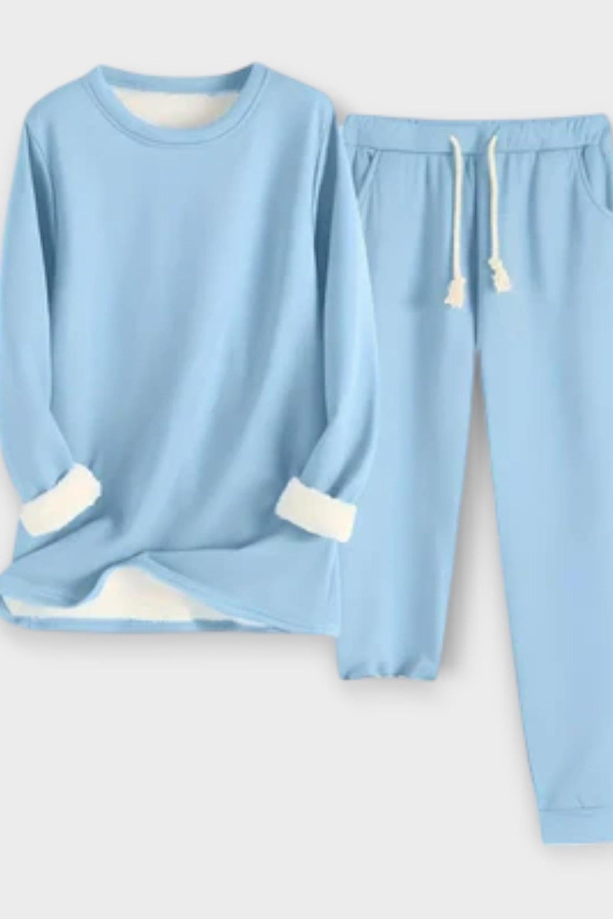 Matilda | Contrast-Trim Long-Sleeve Trouser Set
