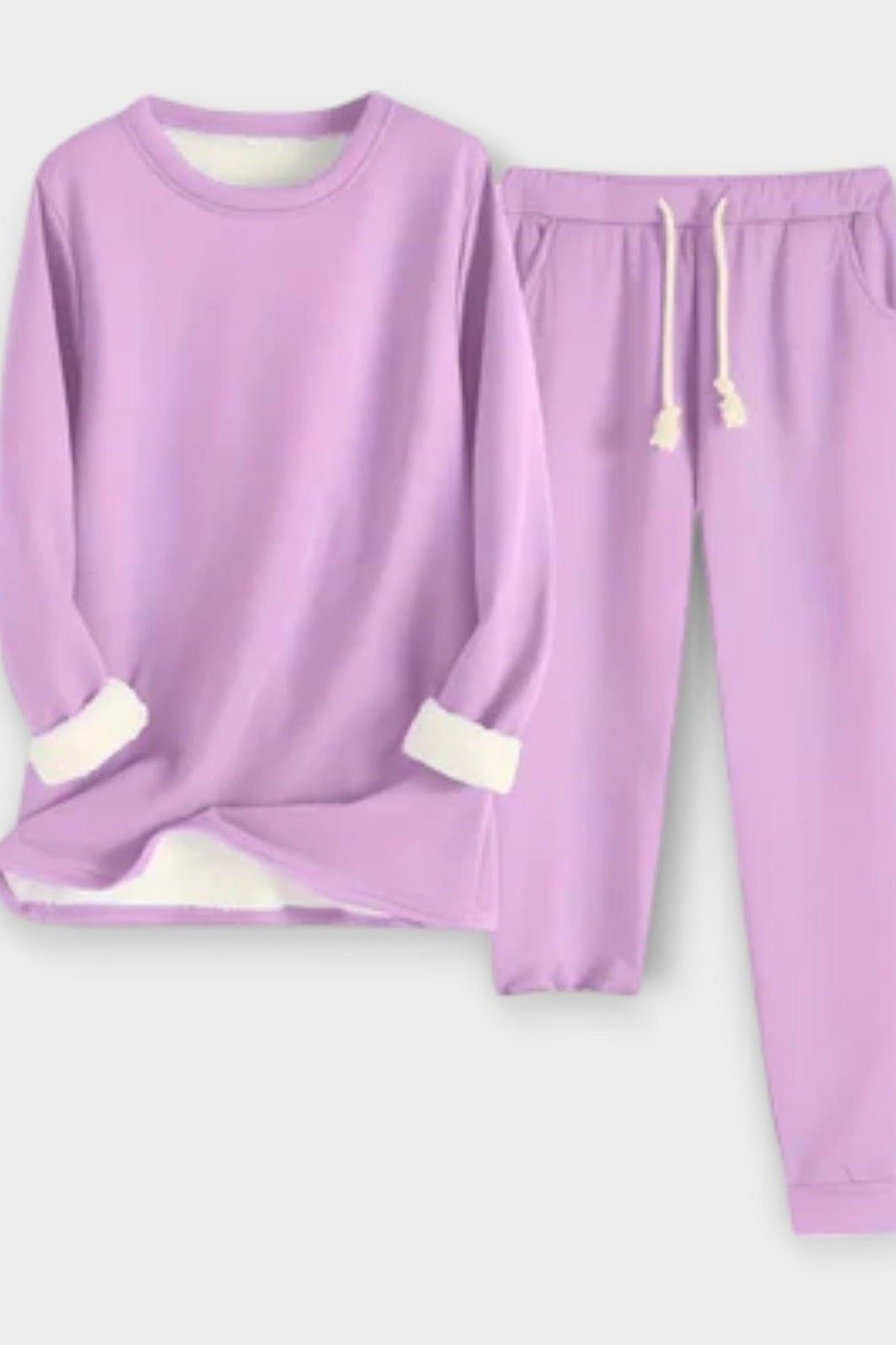 Matilda | Contrast-Trim Long-Sleeve Trouser Set