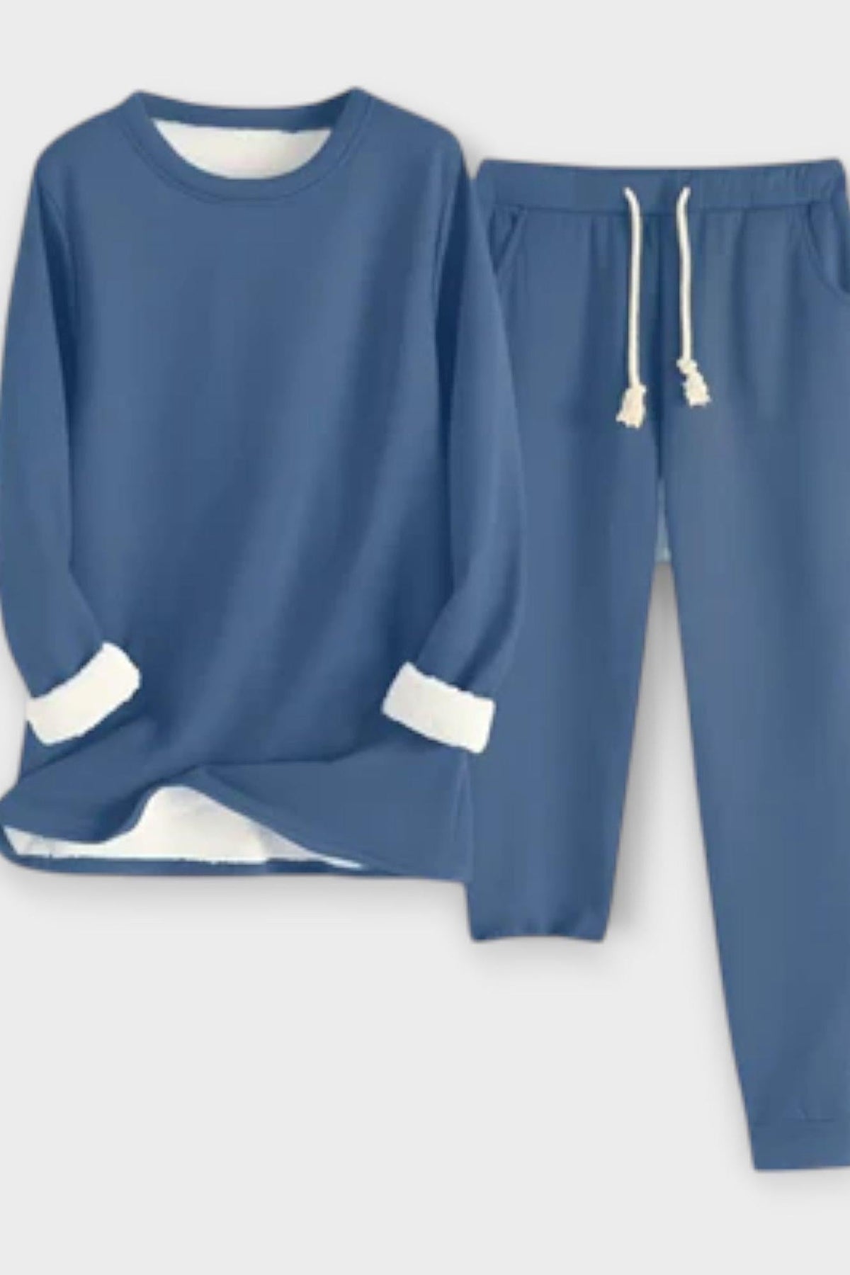 Matilda | Contrast-Trim Long-Sleeve Trouser Set