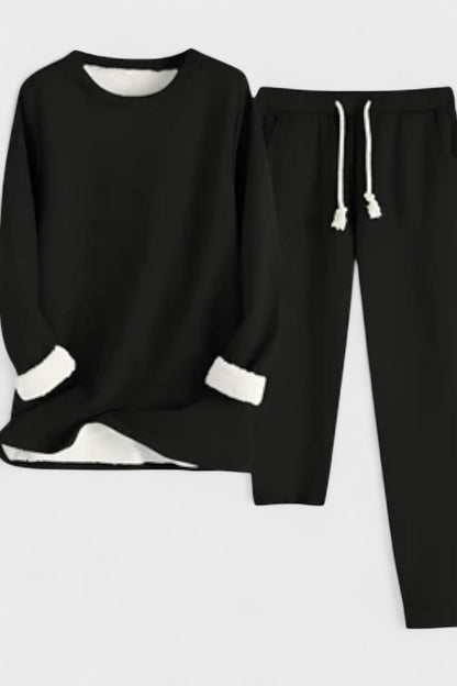 Matilda | Contrast-Trim Long-Sleeve Trouser Set