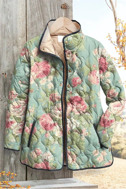 Matilda | Mint Rose Quilted Jacket