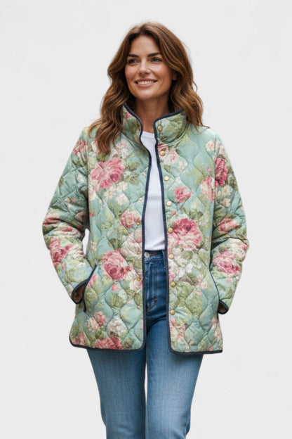 Matilda | Mint Rose Quilted Jacket