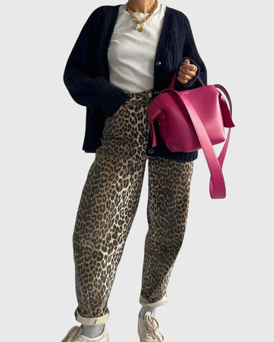 Matilda | Leopard Print Relaxed Jeans