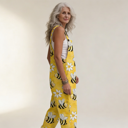 Hannah | Yellow Bee & Daisy Dungarees