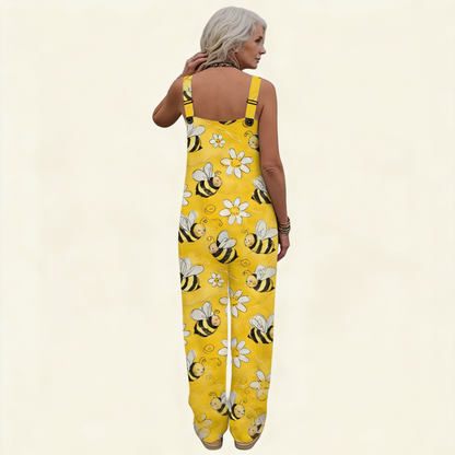 Hannah | Yellow Bee & Daisy Dungarees