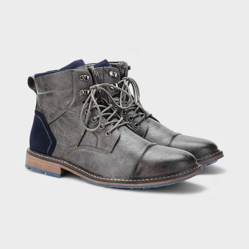 Maxwell | Grey Casual Lace-Up Boots