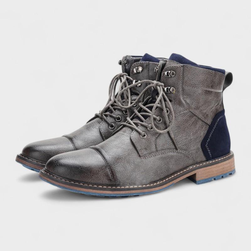 Maxwell | Grey Casual Lace-Up Boots