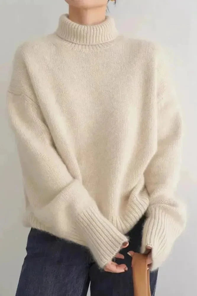Meg | Ivory Roll-Neck Jumper
