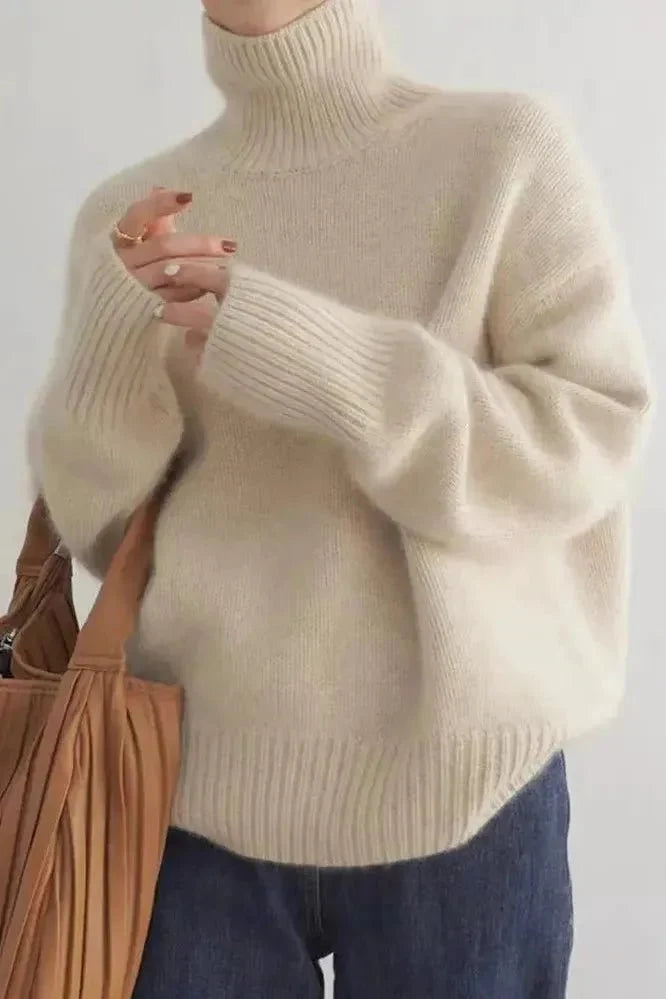 Meg | Ivory Roll-Neck Jumper