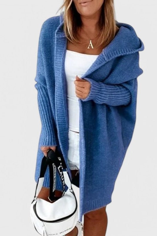 Meg | Grey Hooded Wrap Cardigan