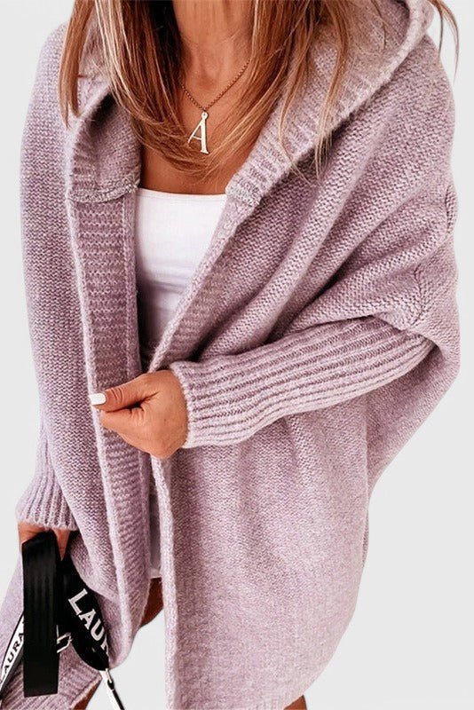 Meg | Grey Hooded Wrap Cardigan