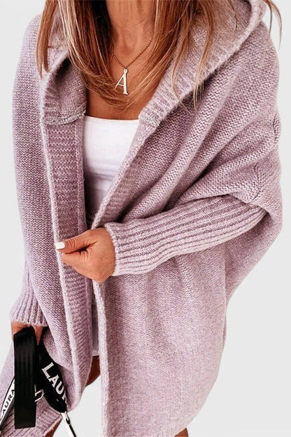 Meg | Grey Hooded Wrap Cardigan