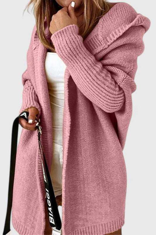 Meg | Grey Hooded Wrap Cardigan