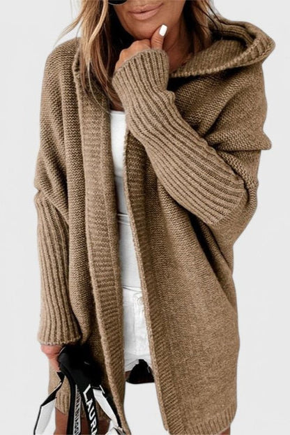 Meg | Grey Hooded Wrap Cardigan