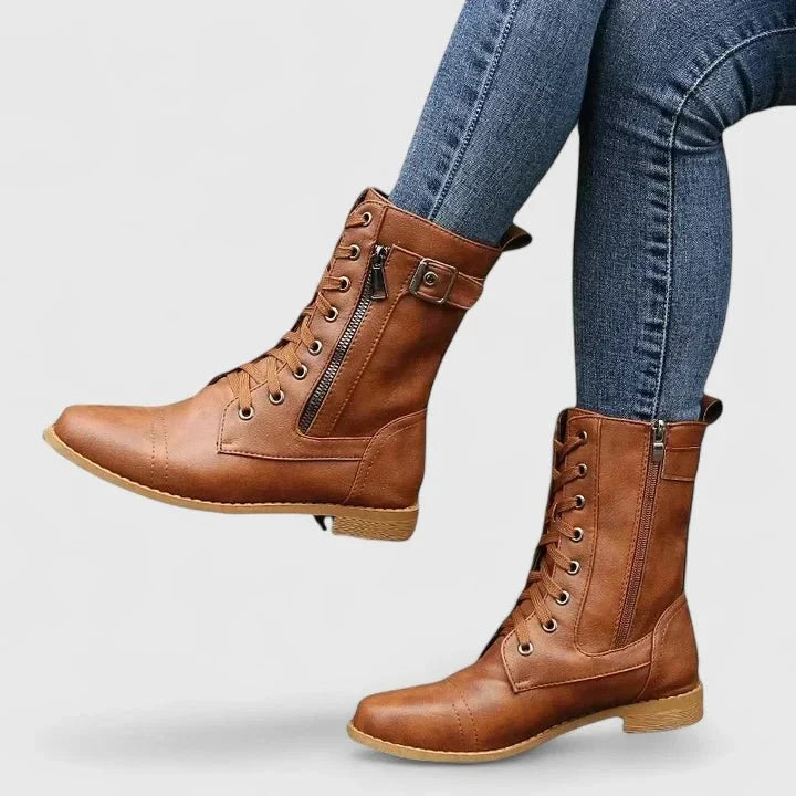 Meg | Black Lace-Up Ankle Boots