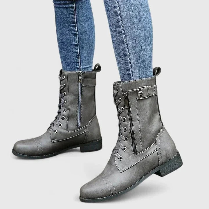 Meg | Black Lace-Up Ankle Boots
