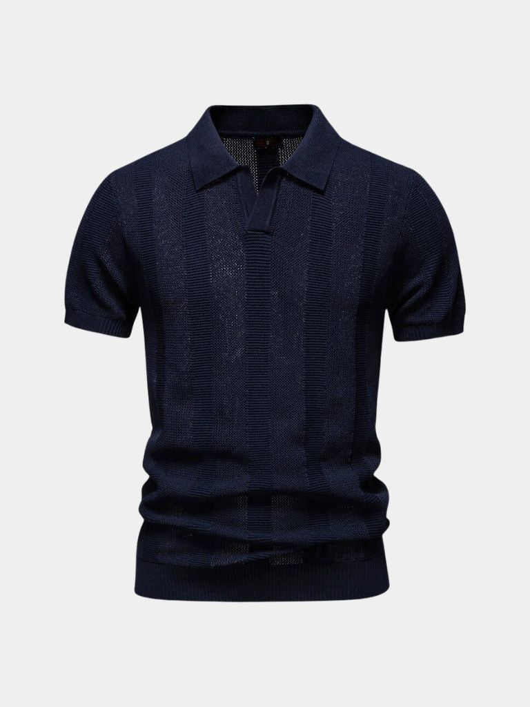 Murray | Textured Beige Knit Polo